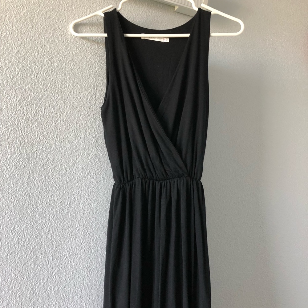 Lush V Neck Black Maxi Dress